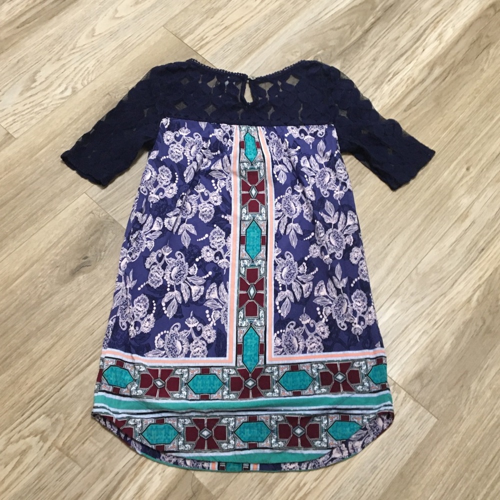 Akemi & Kin Anthro Maite Navy Lace Tunic Small - Picture 2 of 8